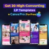 20 Landing Page Templates + Canva Pro Access (FREE for 1 Year)